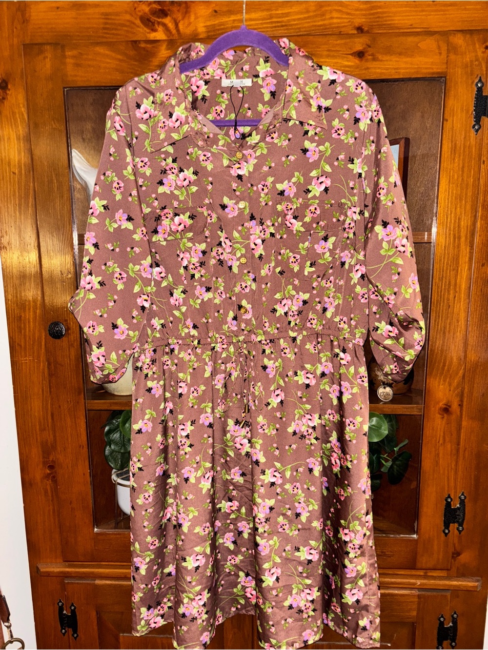 M P H COLLECTION 2X Women's Dress w/Roll tab sleeves Cinched waist